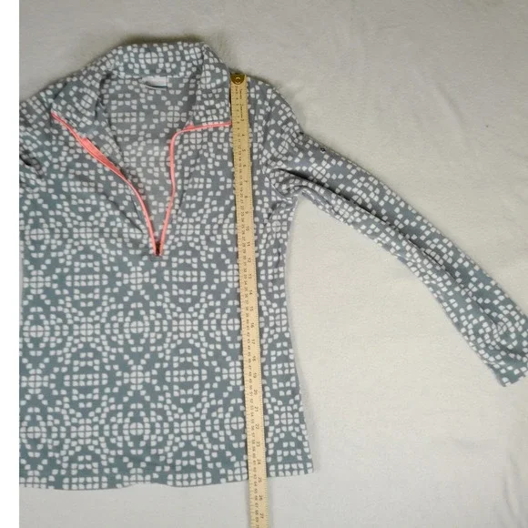 Columbia Sportswear Women's Fleece Quarter Zip Pullover Gray White Pattern Sz S - Picture 7 of 8